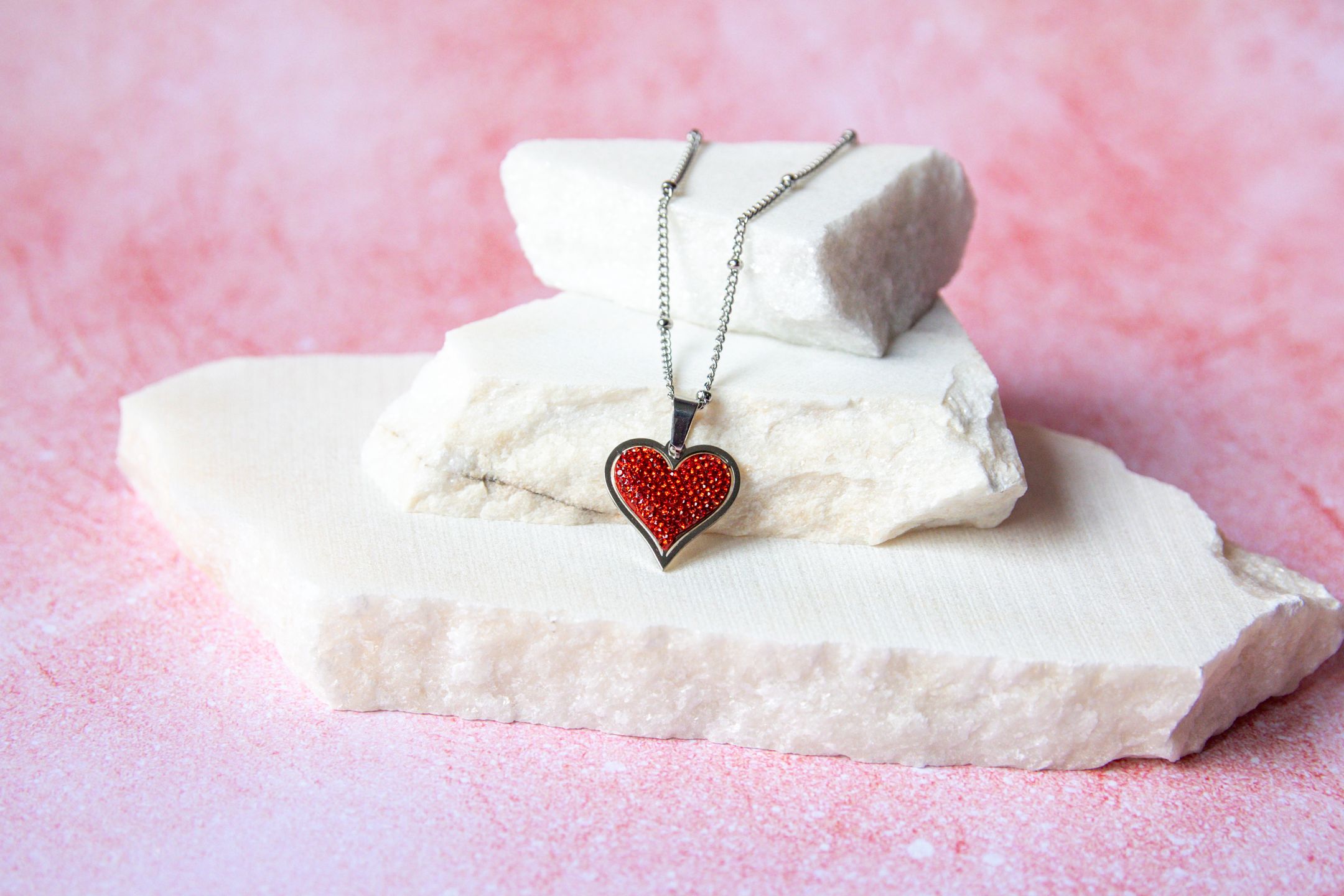 Collier Coeur Rouge Noir