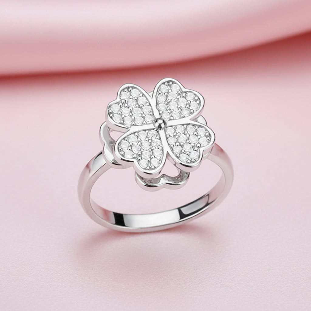 Bague Rotative VI - Trèfle Argent