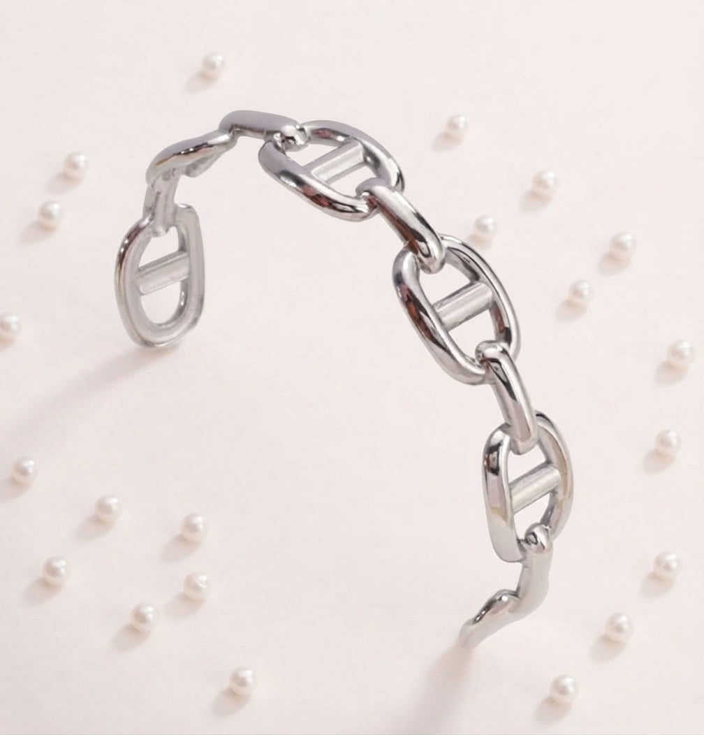Manschettenarmband – Vergoldeter Edelstahl