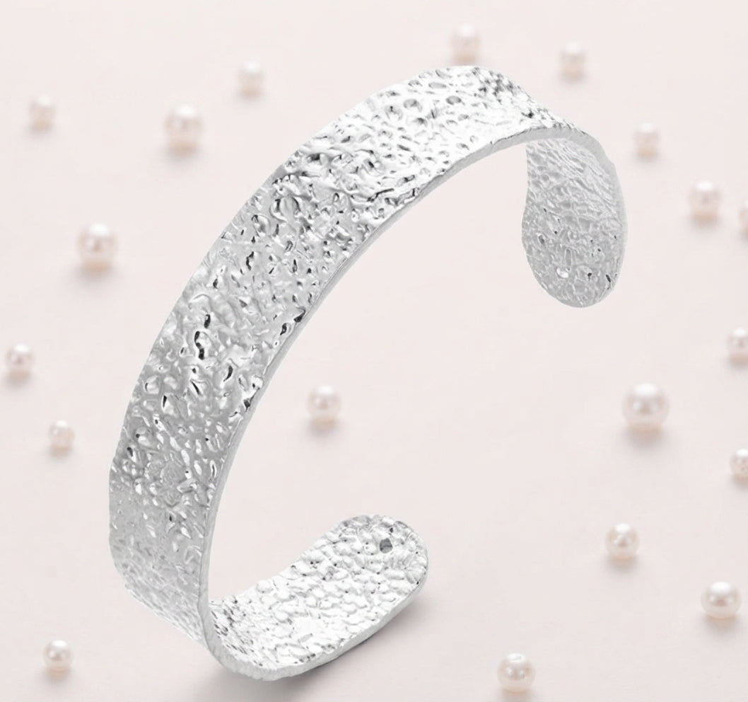 Bracelet Jonc Texturé "Soleil d'Hiver" – Acier Inoxydable 304, Doré à l'Or Fin 18K
