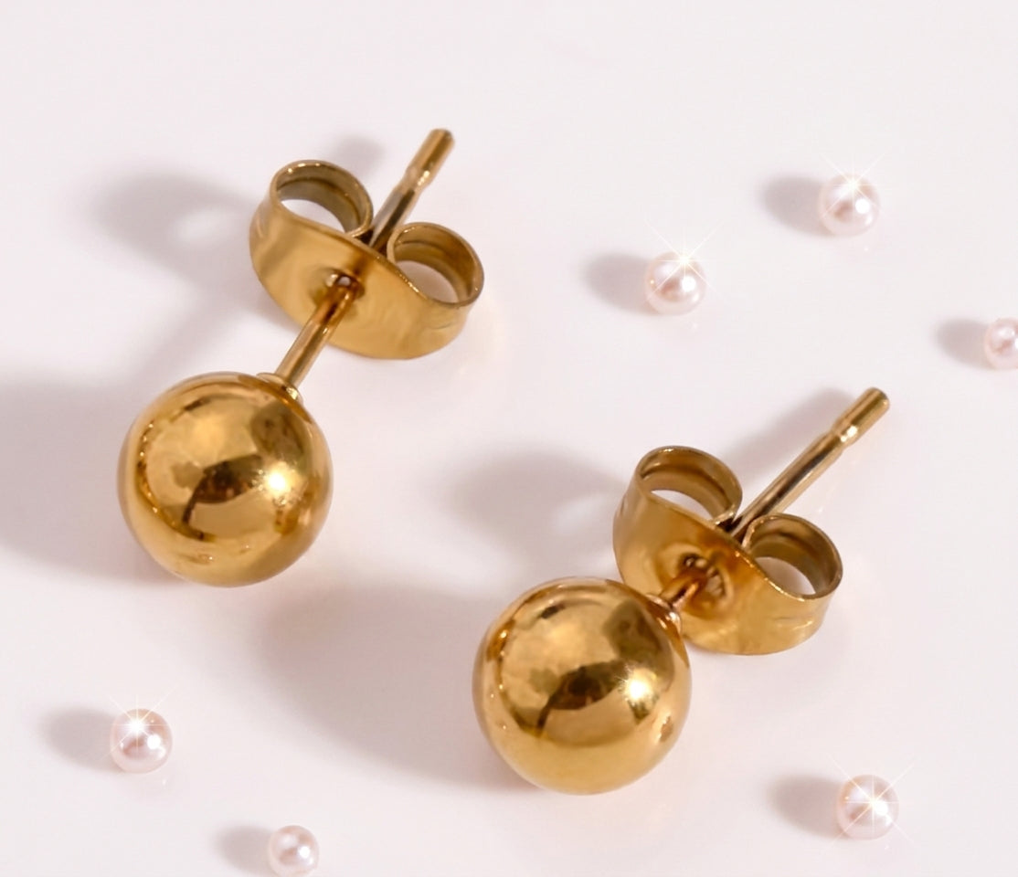 Parure de Bijoux "Sphères & Papillon" – Acier Inoxydable 304 & Plaqué Or 18K