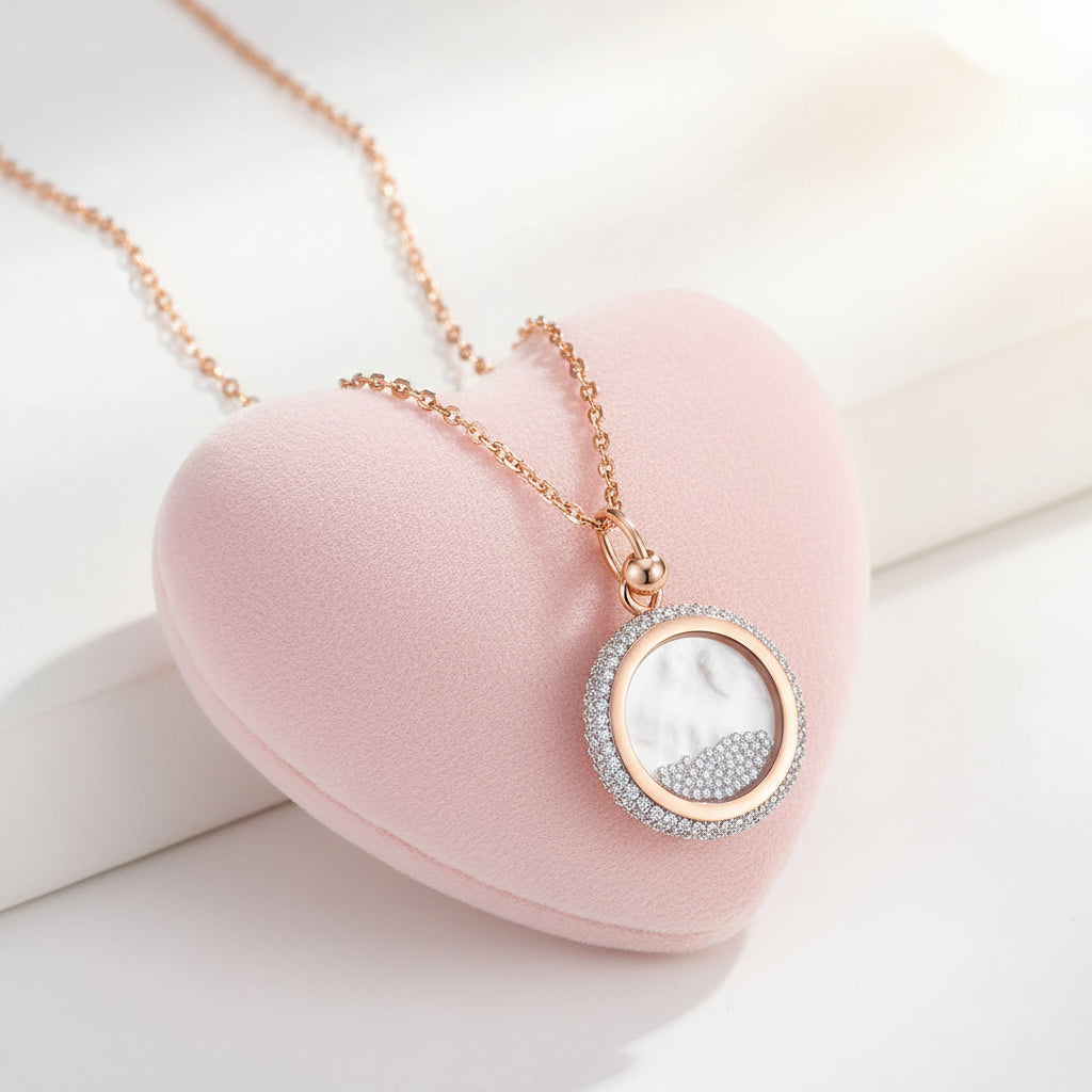 Collier Cercle Éclat Rose Doré