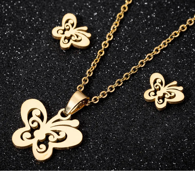 Collier et boucles d'oreilles fantaisies Animaux