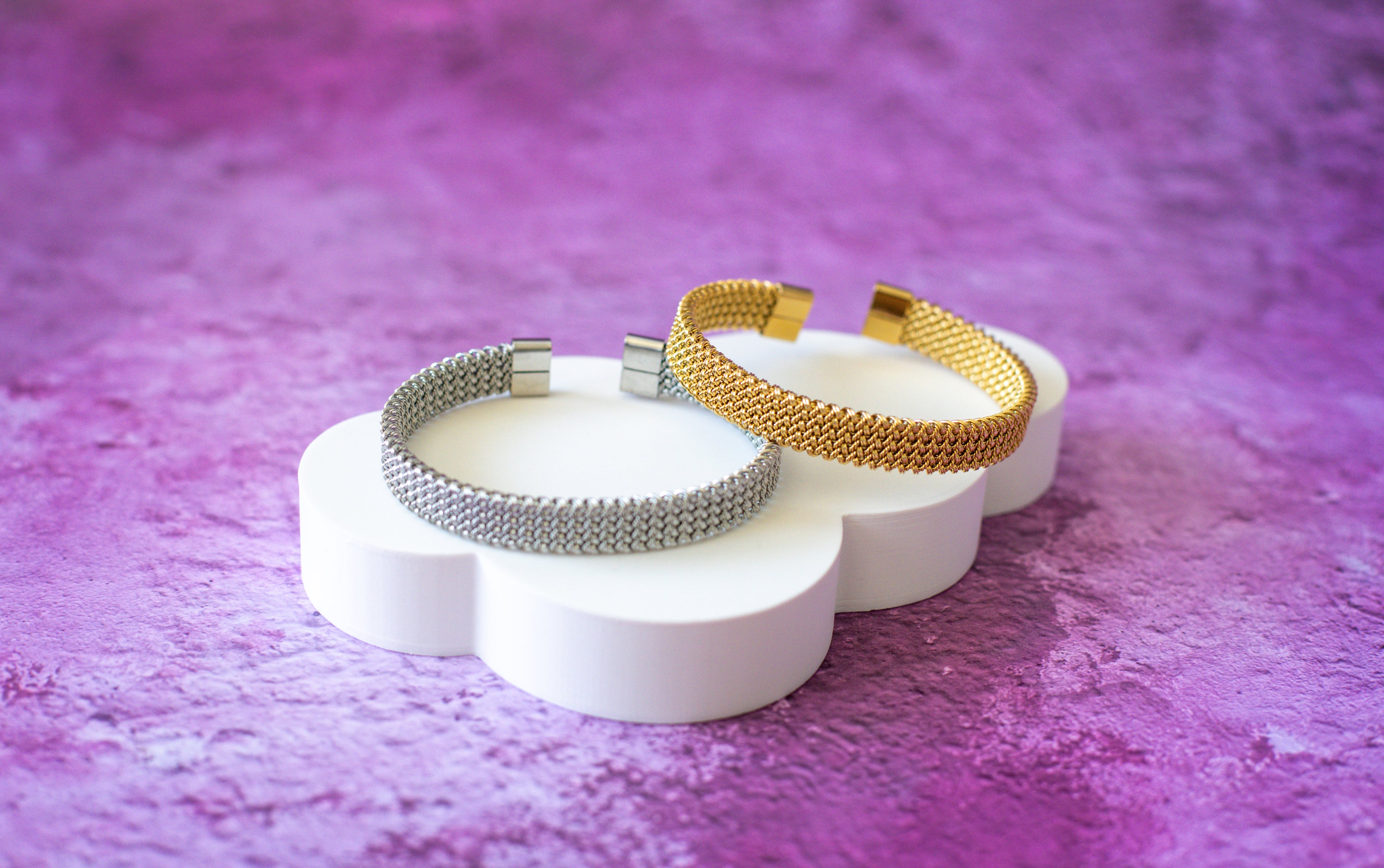 Bracelet Manchette Tressé Doré