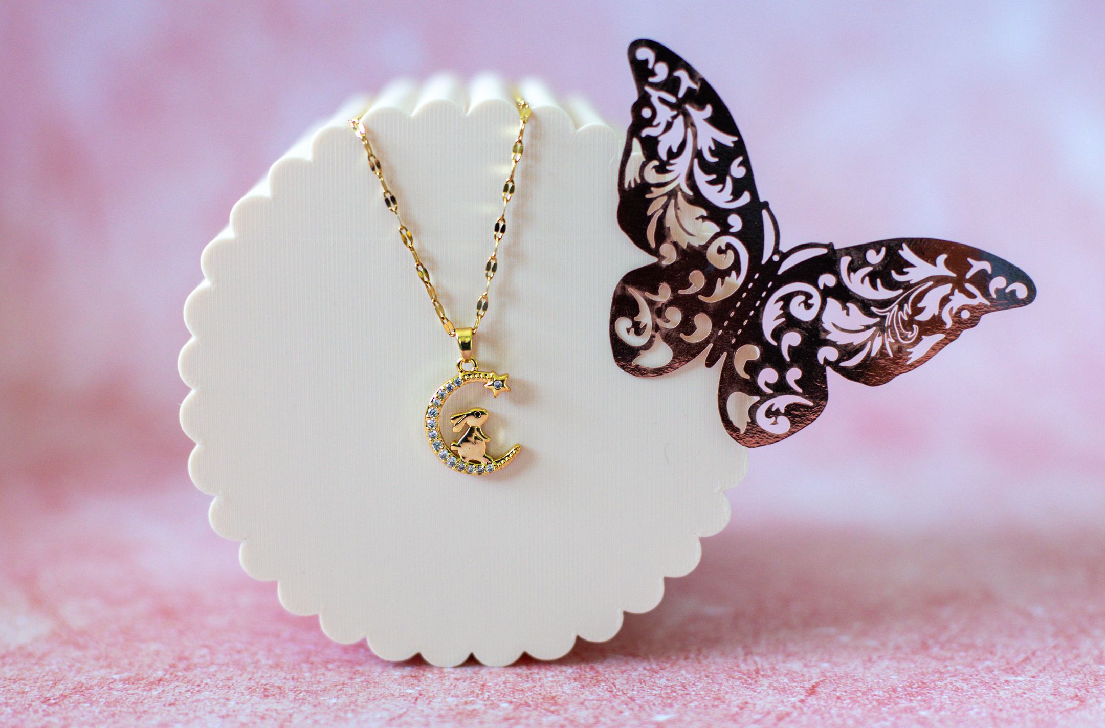 Collier Lune et Lapin