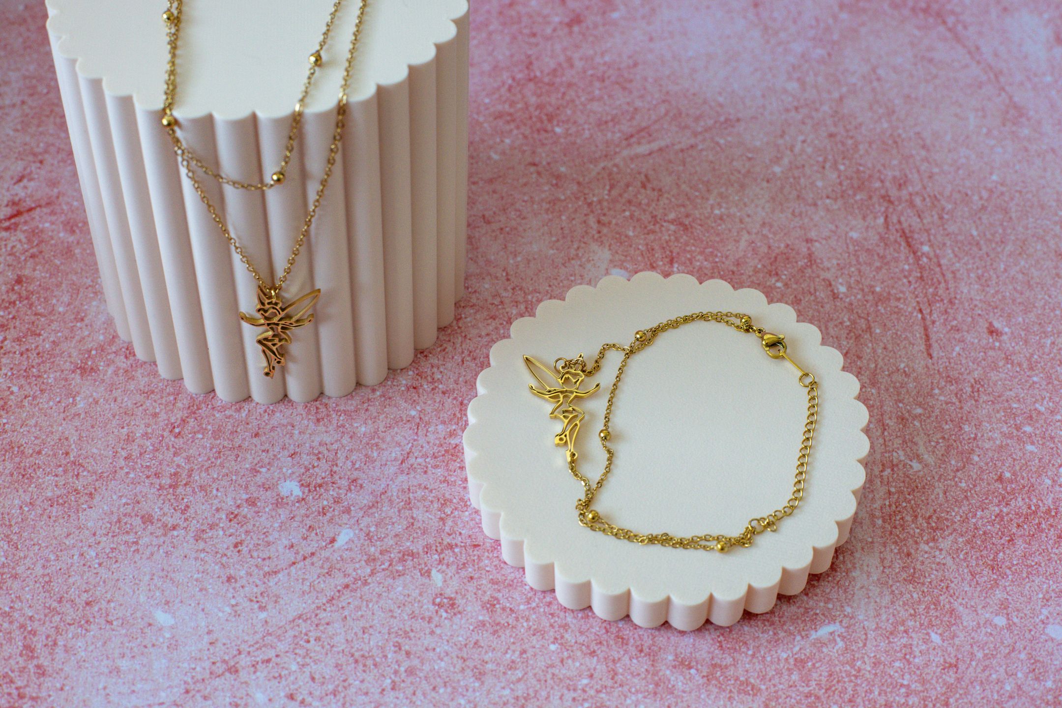 Collier Fée suspendue - Double Chaîne