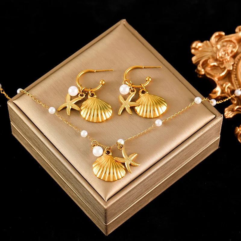 Collier et Boucles d'Oreilles - Mer