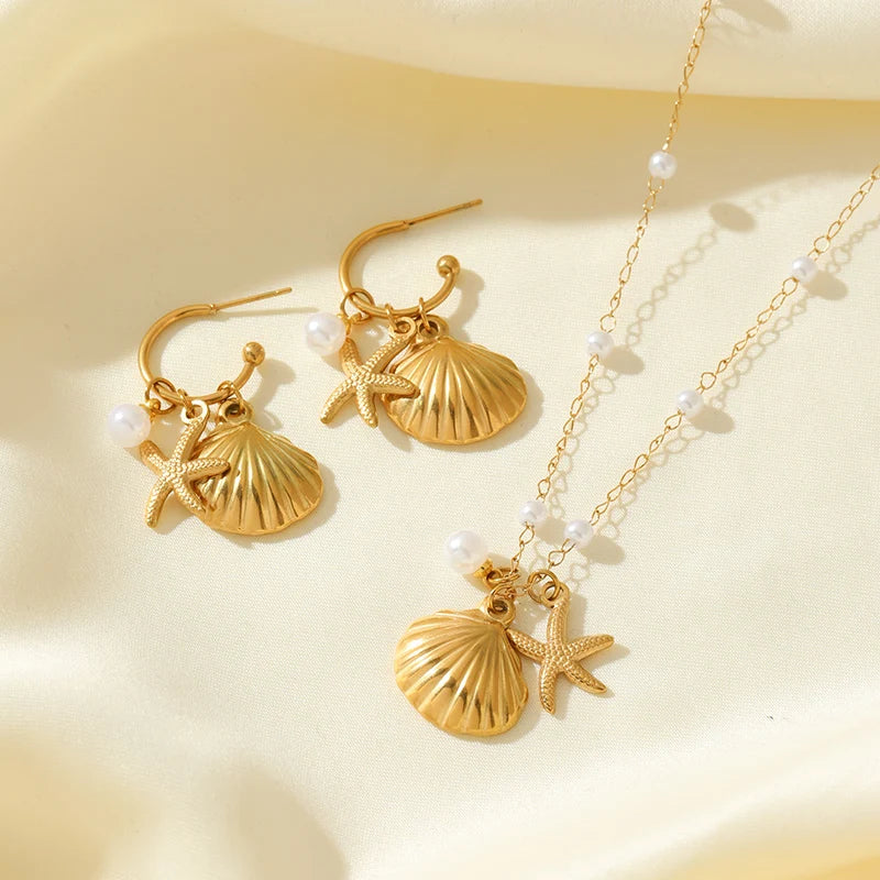 Collier et Boucles d'Oreilles - Mer