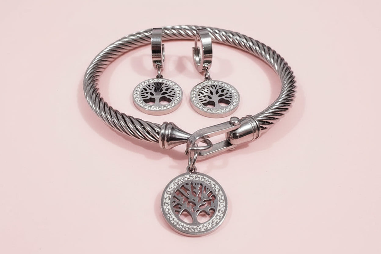 Collection Arbre de Vie  en acier inoxydable plaqué or