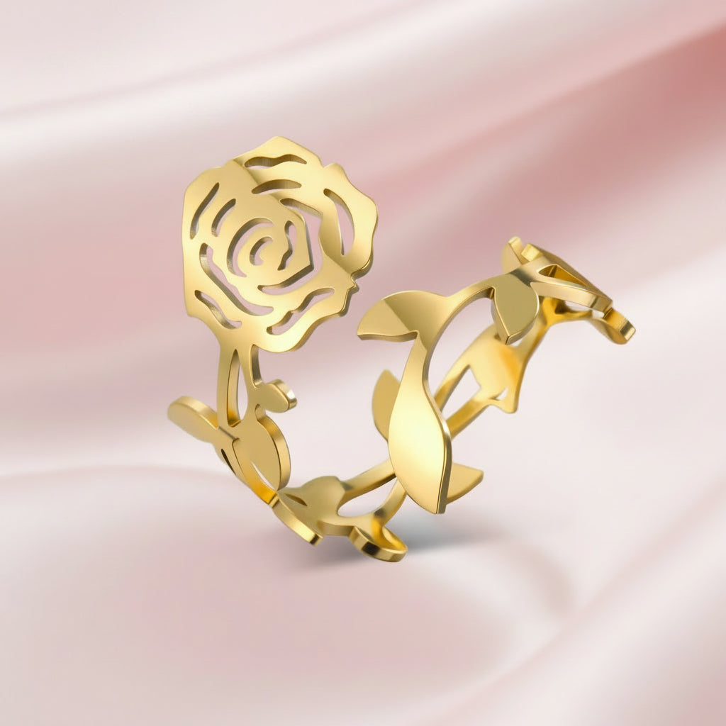 Bague Fleur de Rose Dorée