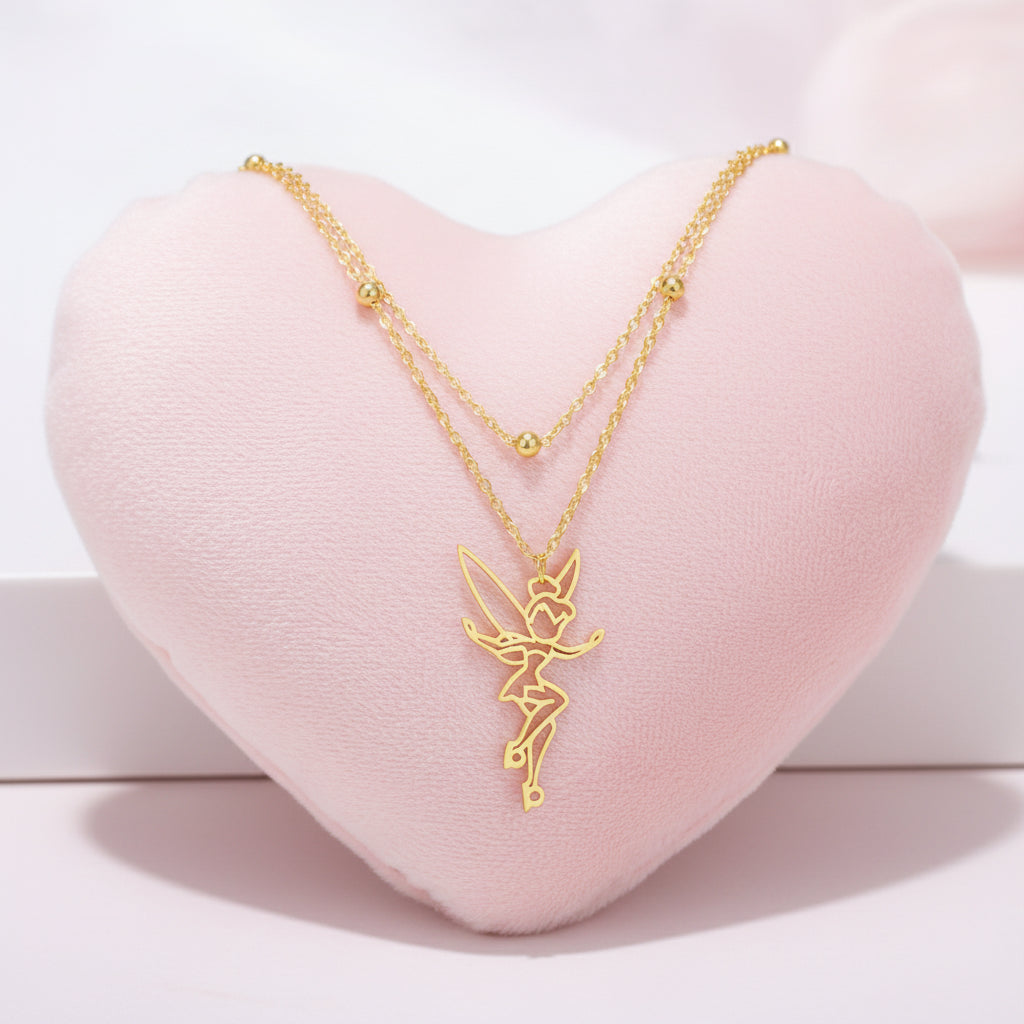 Hanging Fairy Necklace - Double Chain