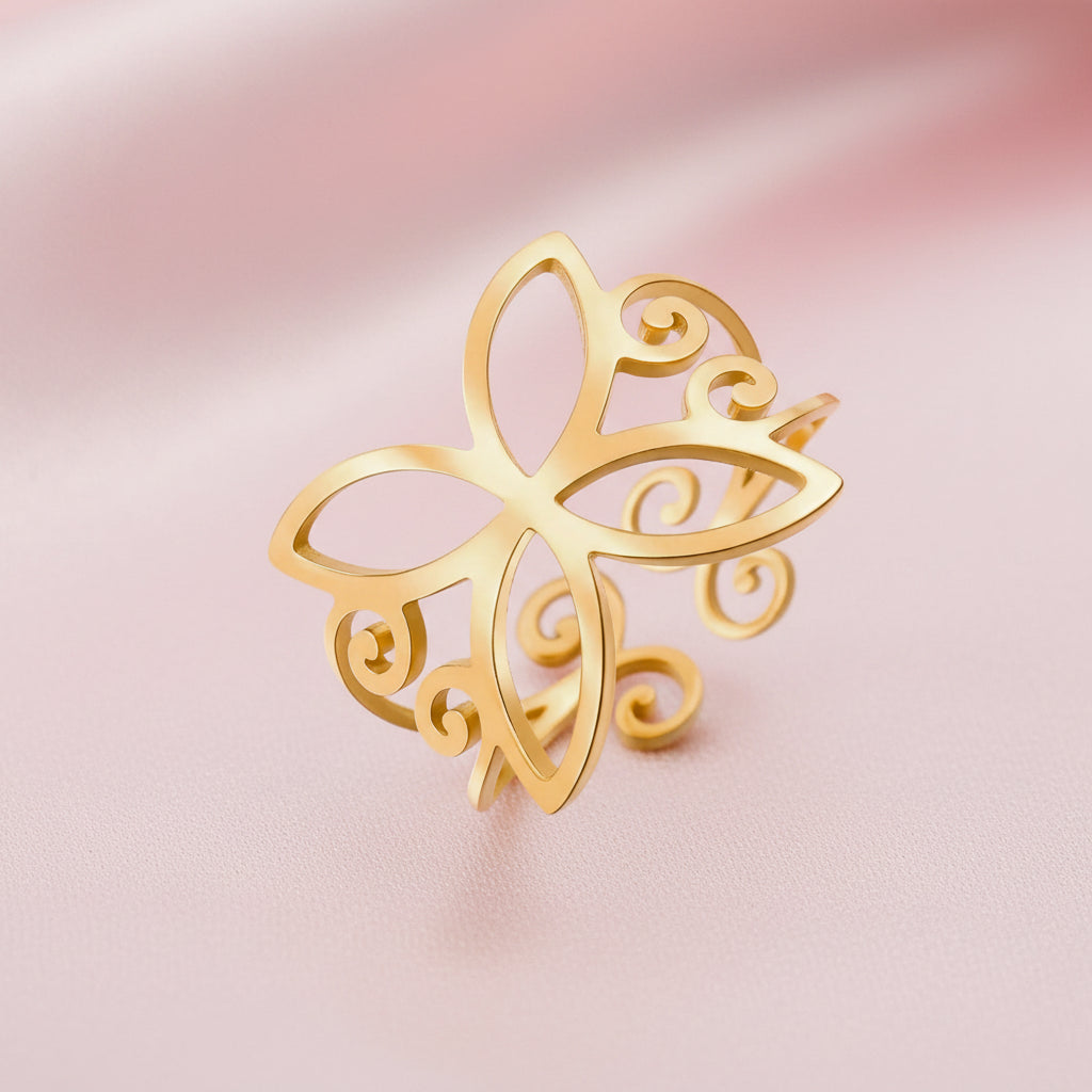 Bague Papillon Ajourée Argentée