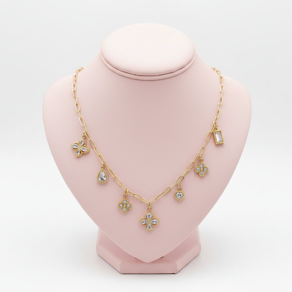 Collier Pendentif Fleur Trèfle