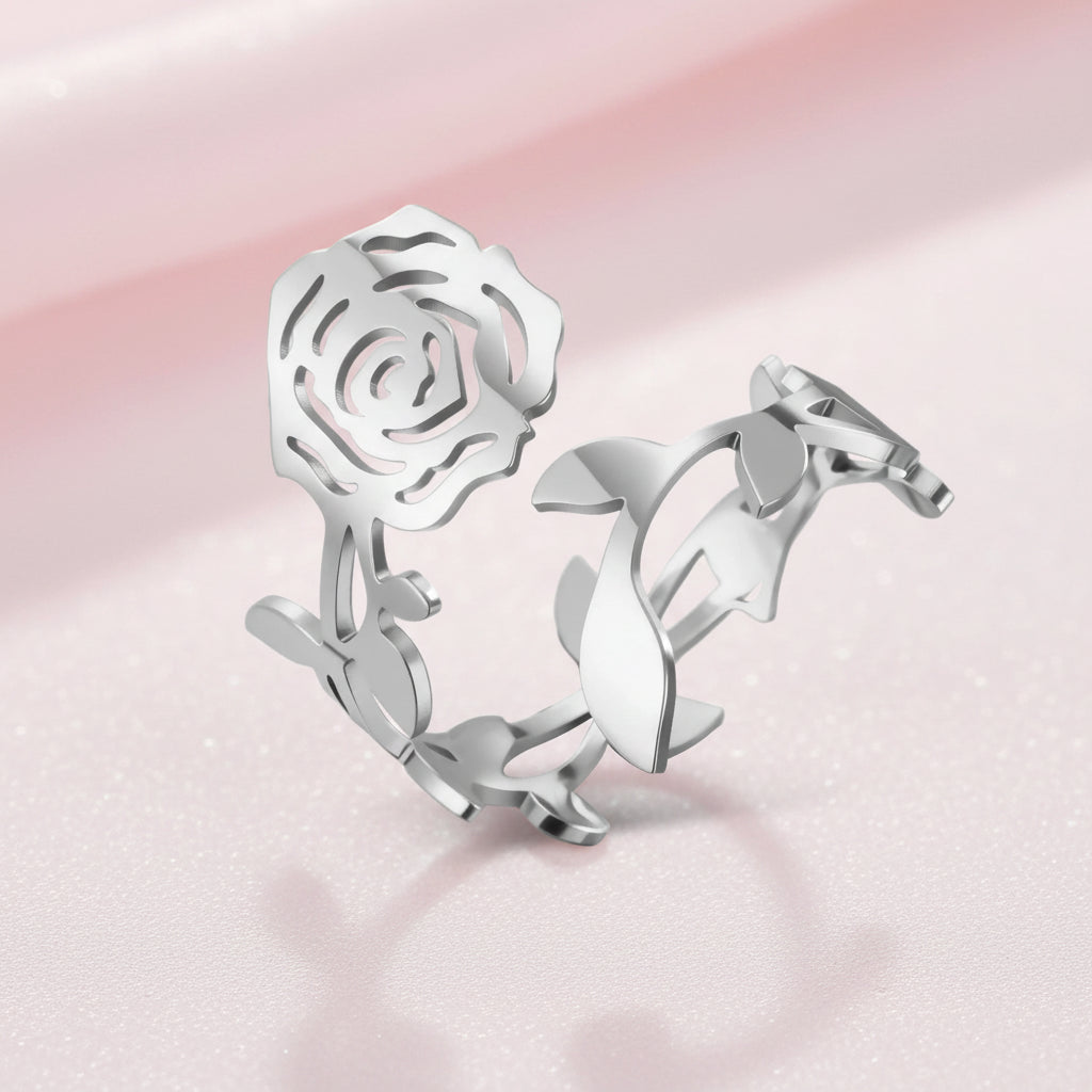 Bague Fleur de Rose Argentée
