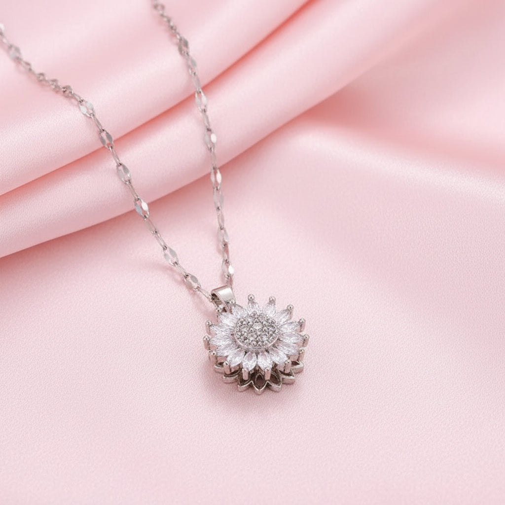 Collier Anti-Stress Tournesol Argent