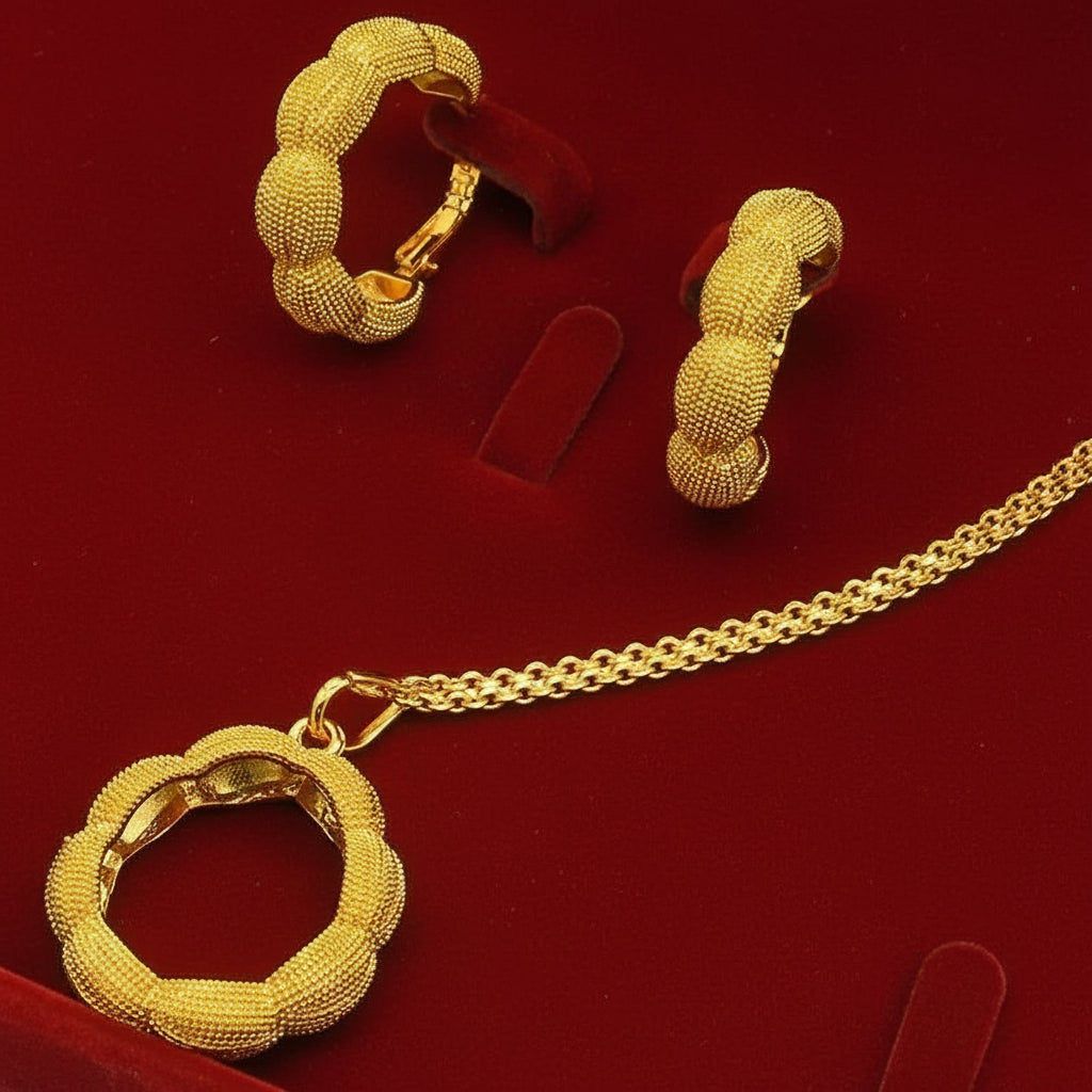 Collier et boucles d'oreilles géométriques