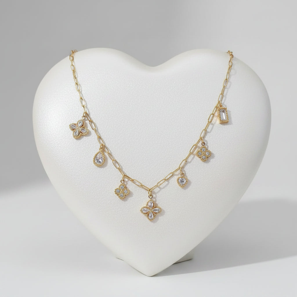 Collier Pendentif Fleur Trèfle