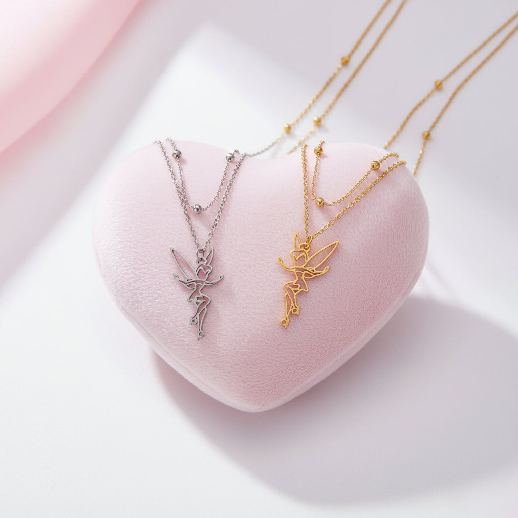 Hanging Fairy Necklace - Double Chain