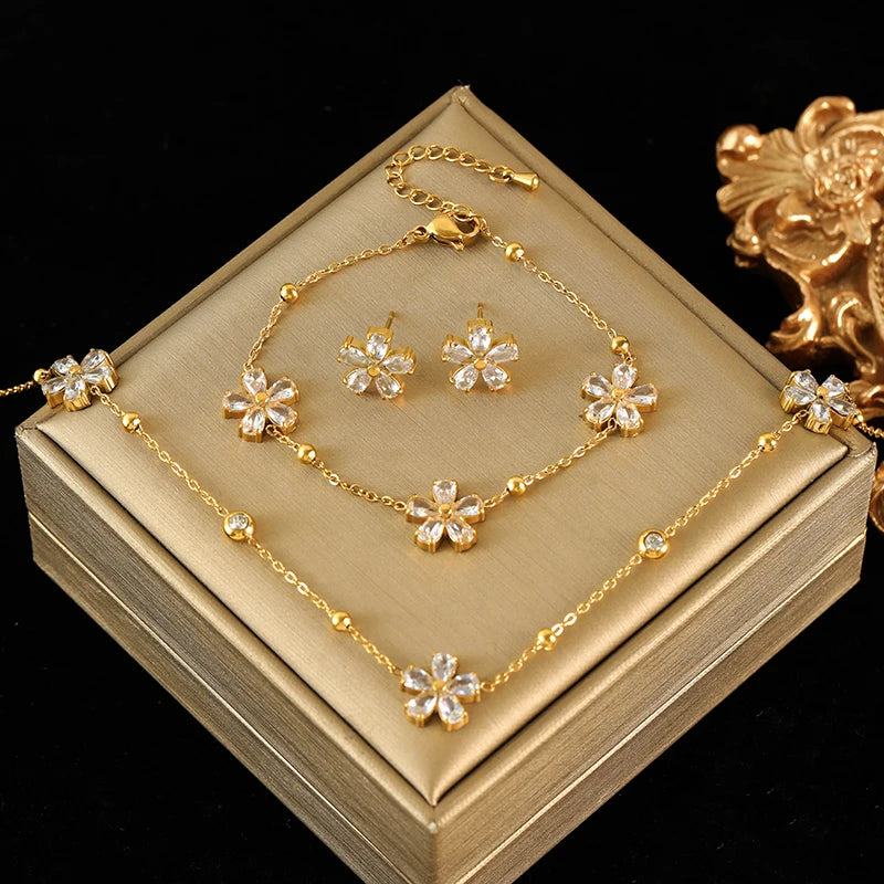 Collier, Bracelet et Boucles d'Oreilles 🌷