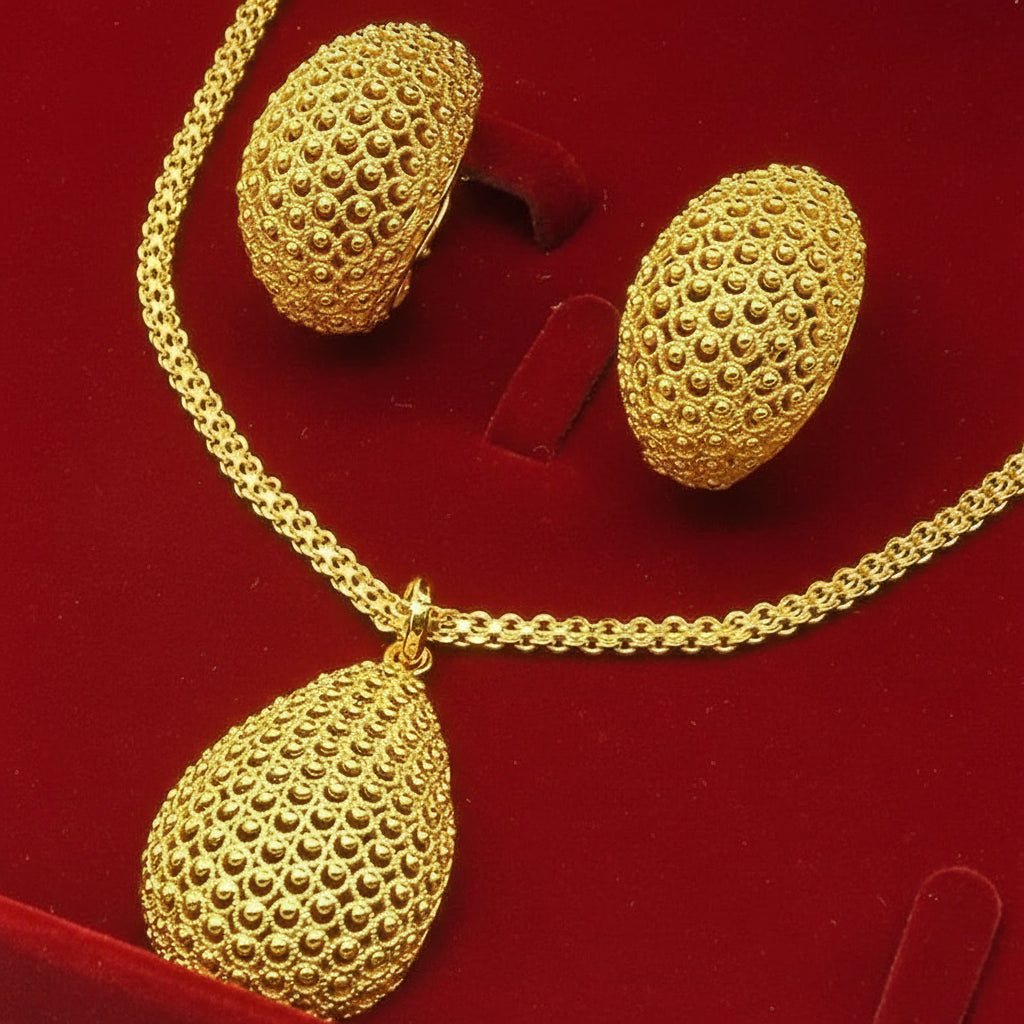 Collier et boucles d'oreilles géométriques