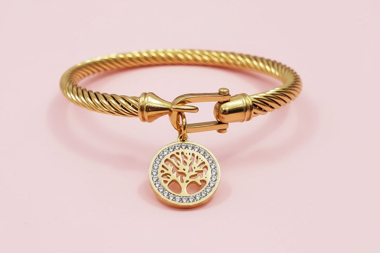 Collection Arbre de Vie  en acier inoxydable plaqué or