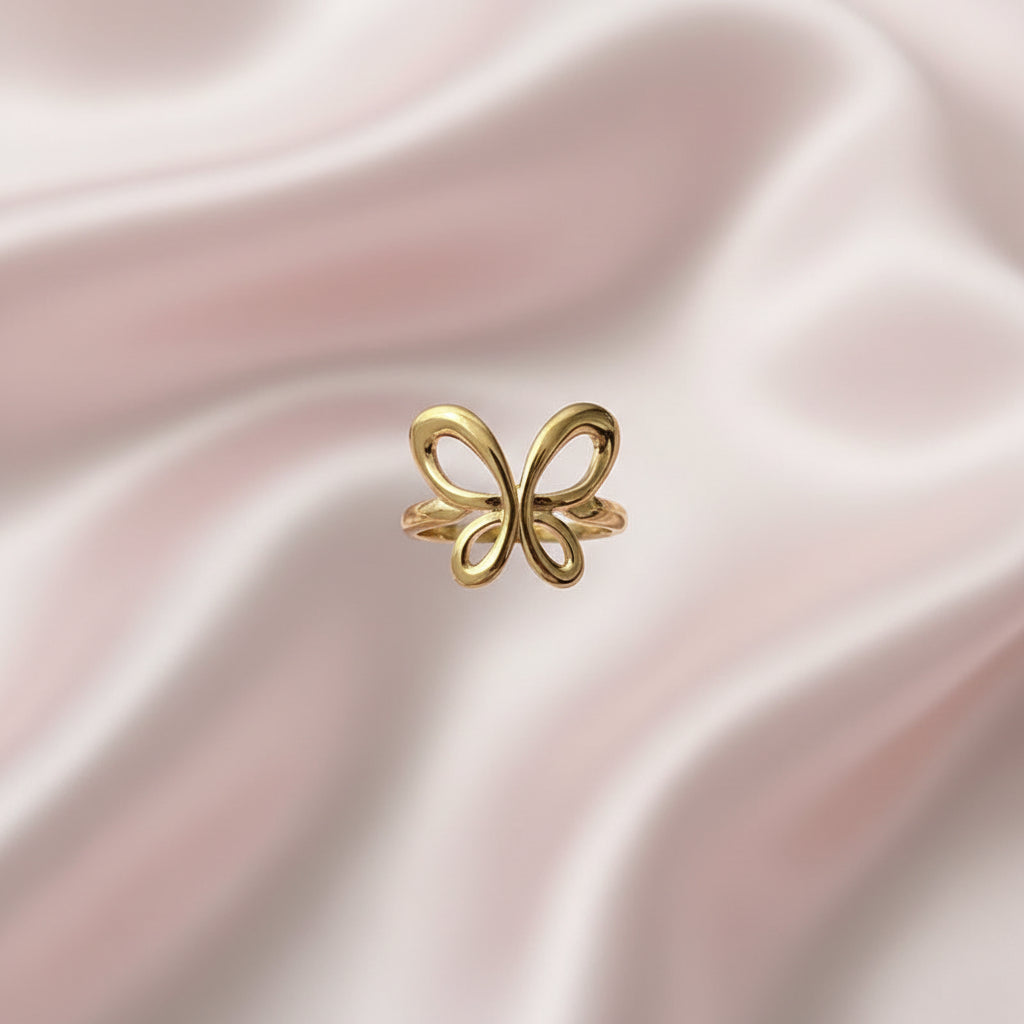 Bague Papillon – Acier Inoxydable Plaqué Or 18K