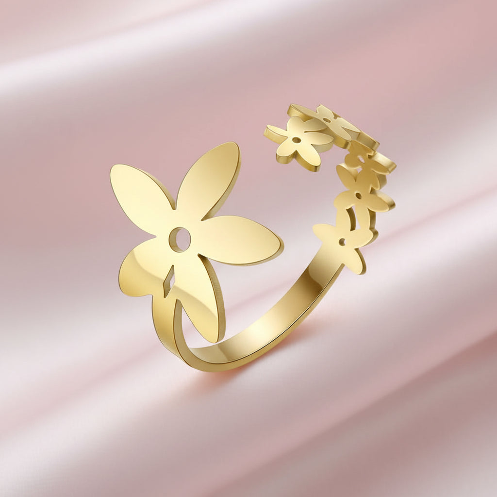 Bague Fleur Dorée Style Bohème