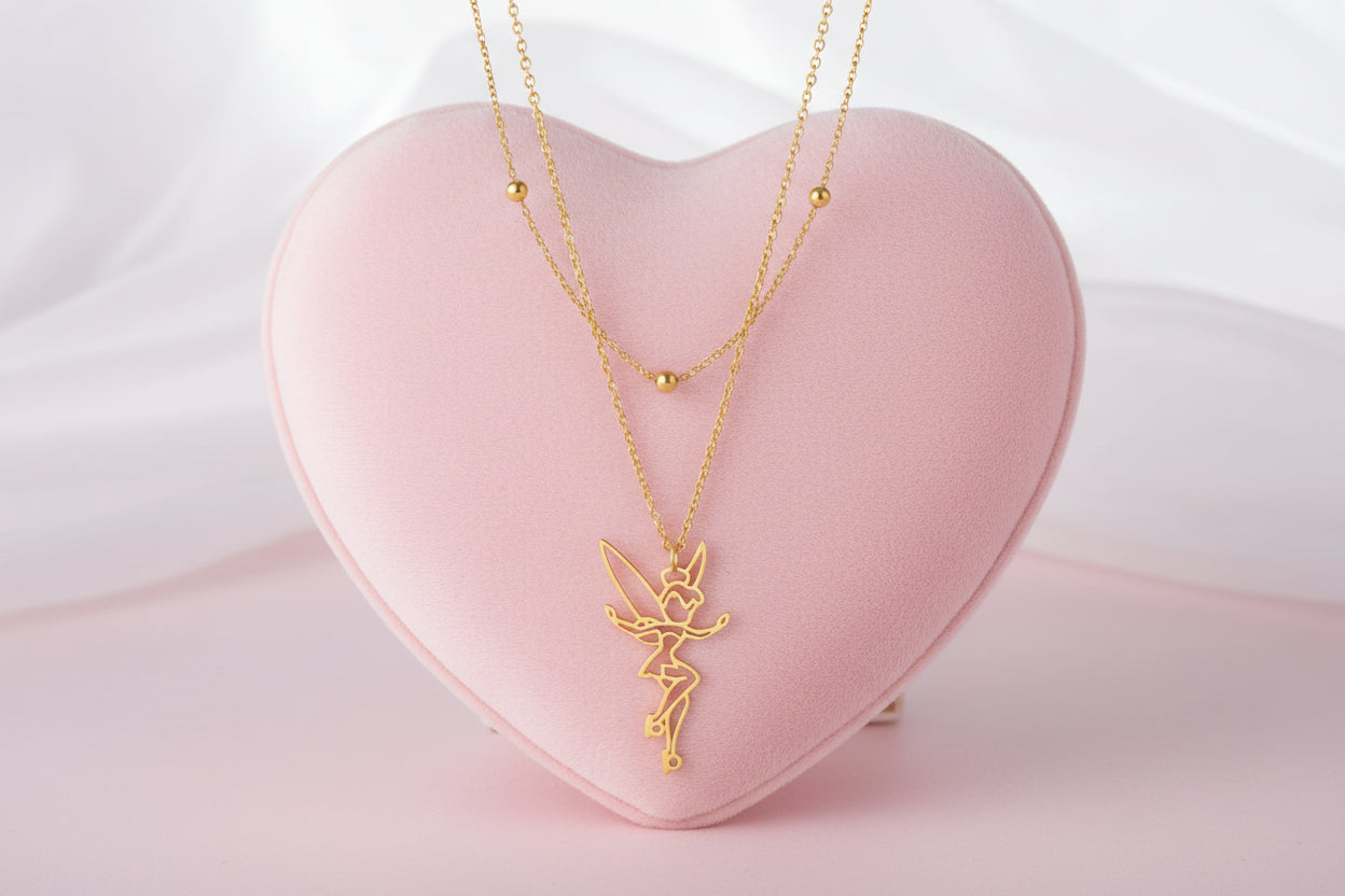 Hanging Fairy Necklace - Double Chain