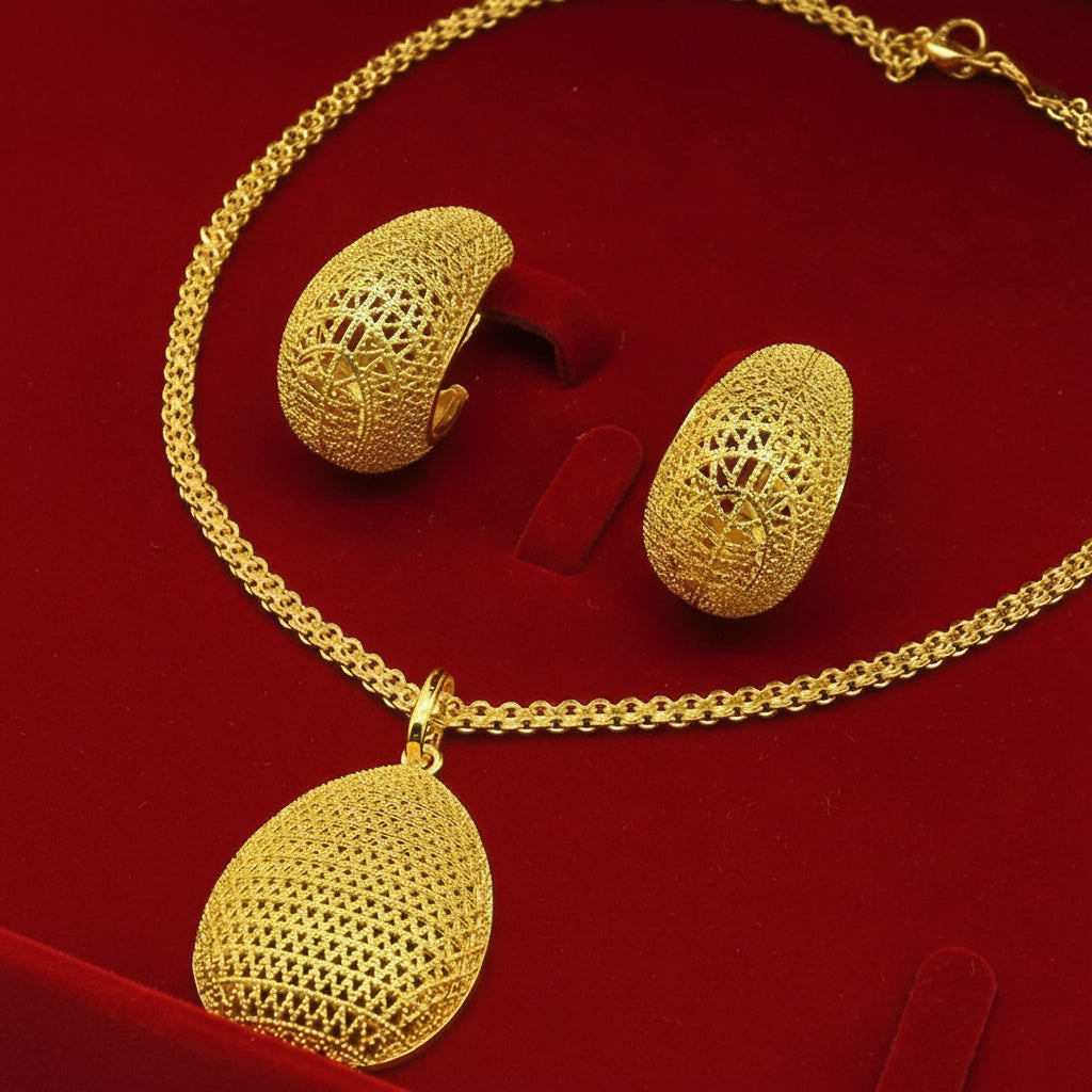 Collier et boucles d'oreilles géométriques