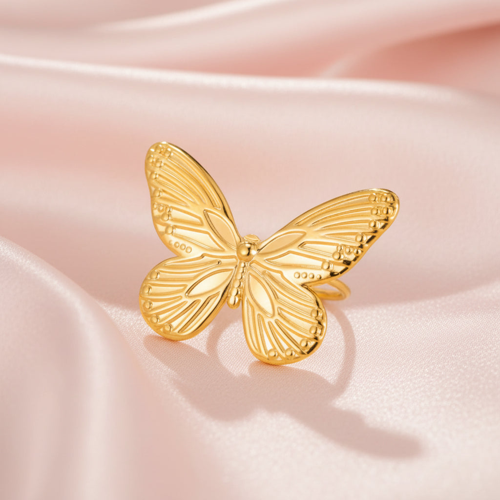 Bague Papillon Géant Doré