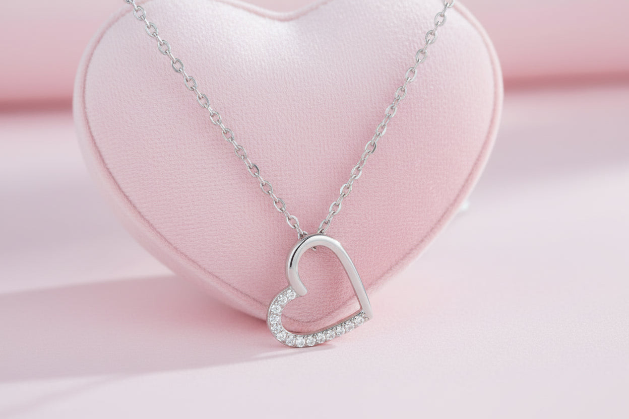 Collier Pendentif Coeur en Argent
