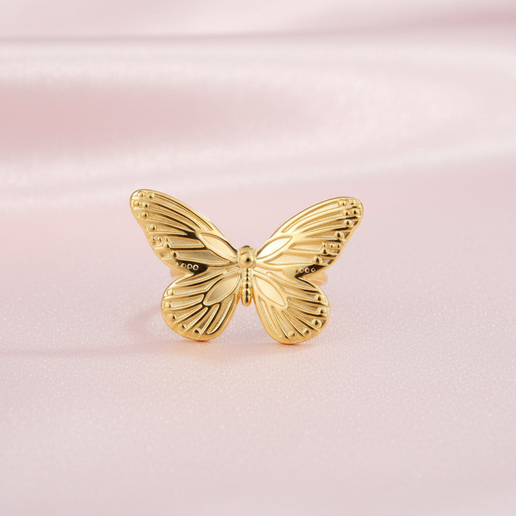 Bague Papillon Géant Doré