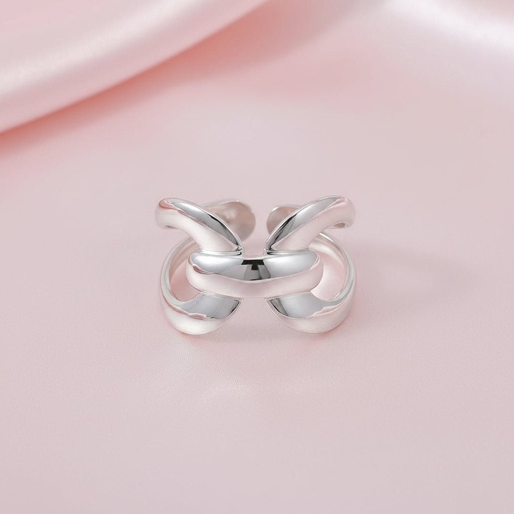Texturierter silberner Ring