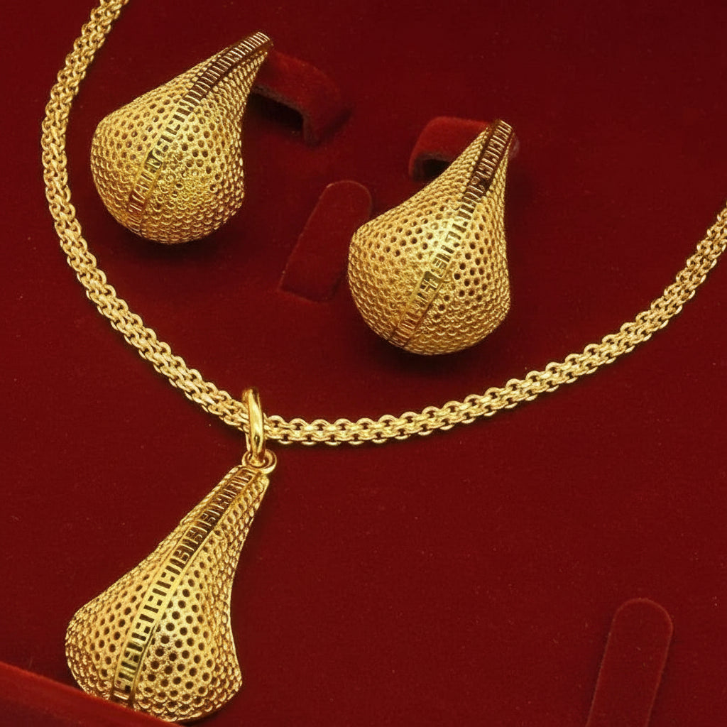 Collier et boucles d'oreilles géométriques