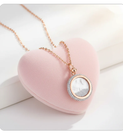 Collier Cercle Éclat Rose Doré